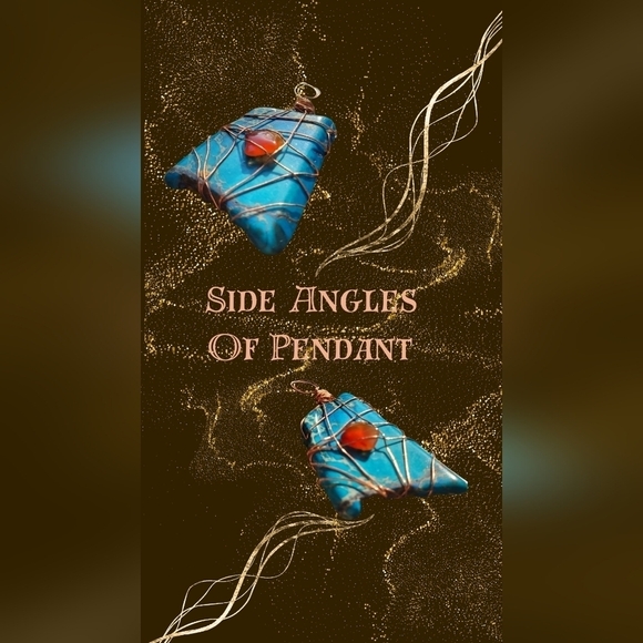 New Handmade Wire Wrapped Turquoise Pendant - Picture 2 of 4